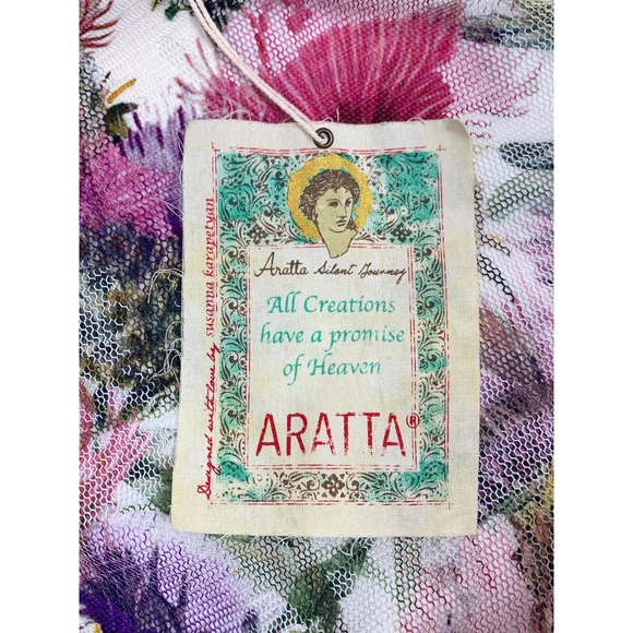 Aratta Silent Journey Rustic Luxury Dress Boho Gypsy Festival Summer Mesh Anthro - Picture 10 of 13